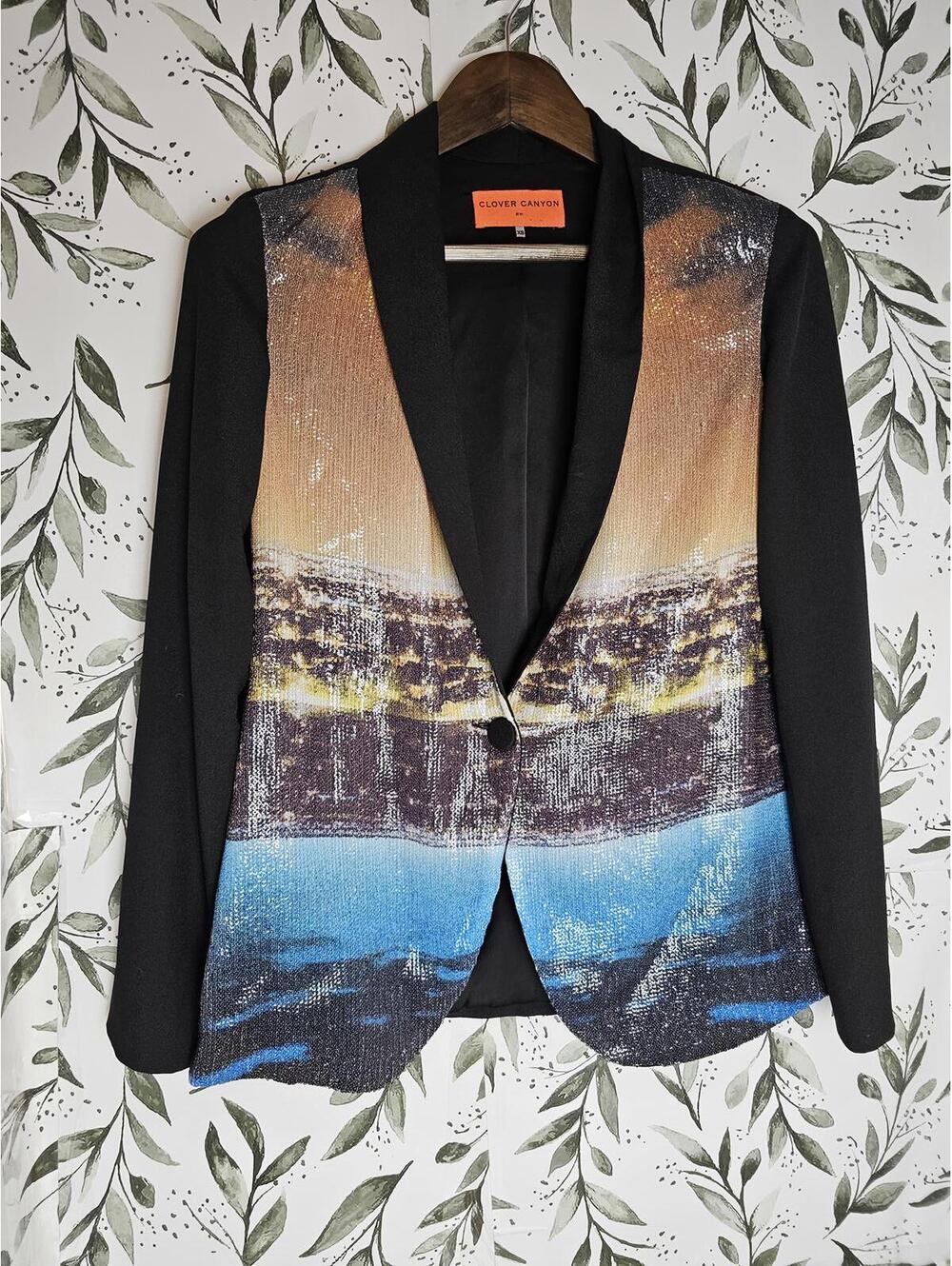 Clover Canyon Jacket Black Womens Size XS Sequins